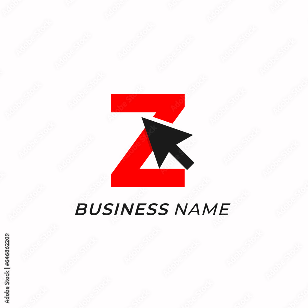 design logo combine letter Z and arrow click design logo combine letter Z and arrow click