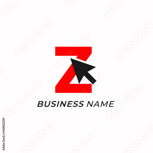 design logo combine letter Z and arrow click