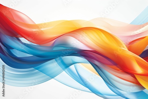 AI generated illustration of vibrant abstract wavy patterns on a white background