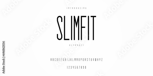 Clean Slim Fit Thin Condensed Sans Serif Font Alphabet Typeface Typography 