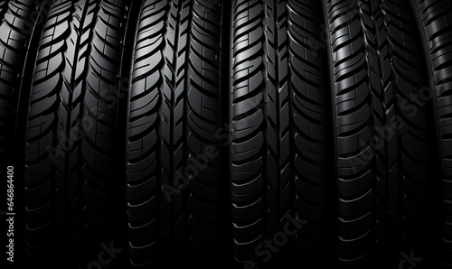 Texture background made from new car tires.