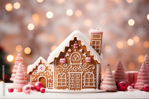 AI generated illustration of a gingerbread house for Christmas