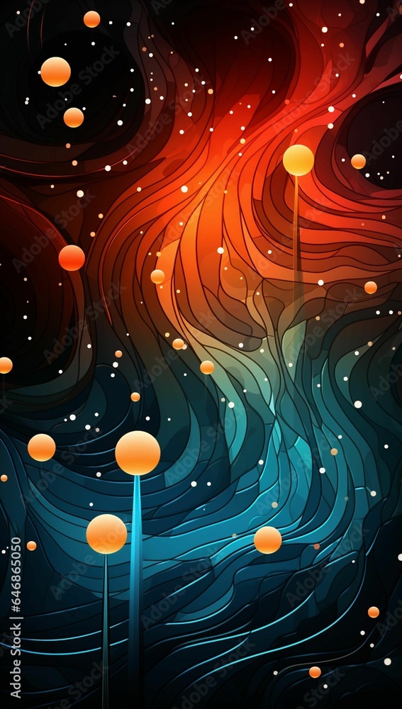 AI generated illustration of a vibrant and abstract background of wavy patterns