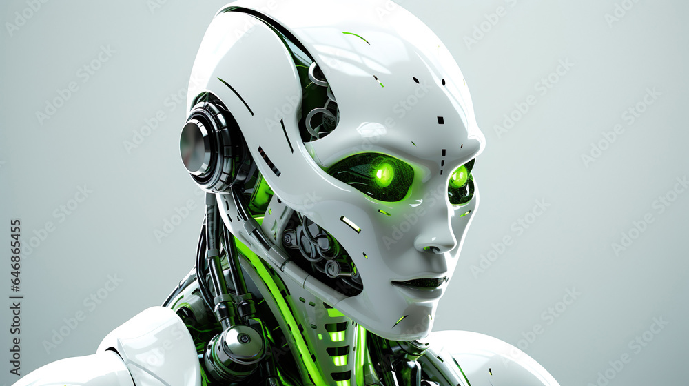 Artificial intelligence, futuristic digital technology humanoid robot face Artificial intelligence, futuristic digital technology humanoid robot face