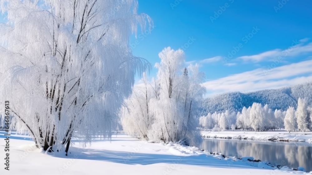 Fototapeta premium A gorgeous backdrop for the winter season