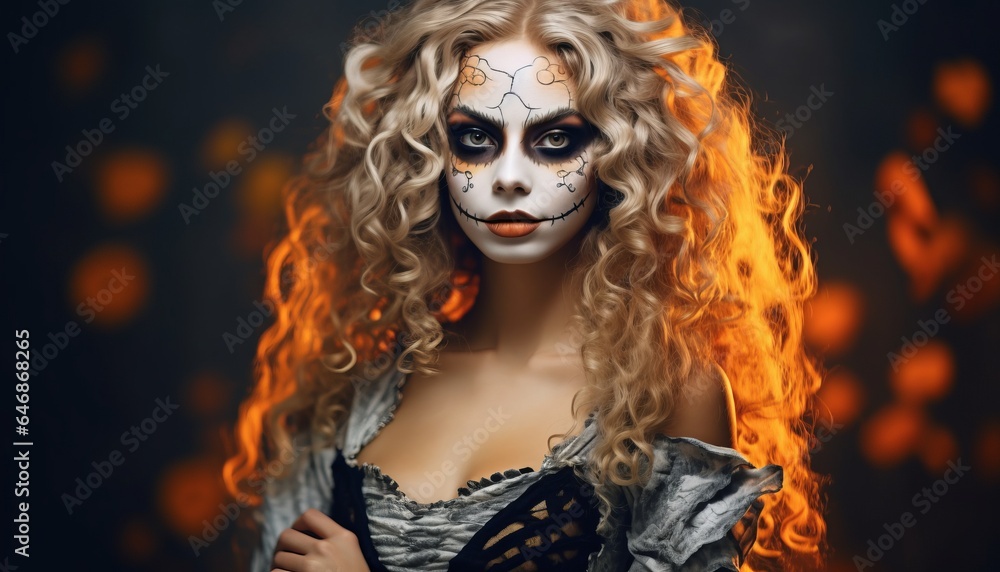 Portrait of a woman in a mask, AI generated Portrait of a woman in a mask, AI generated