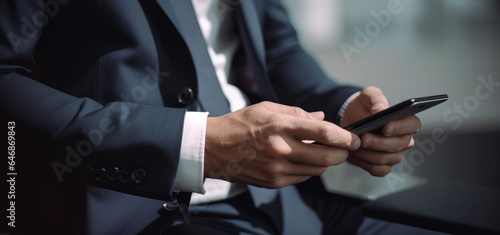 businessman typing on a tablet, hands using mobile device, connectivity concept image, photo