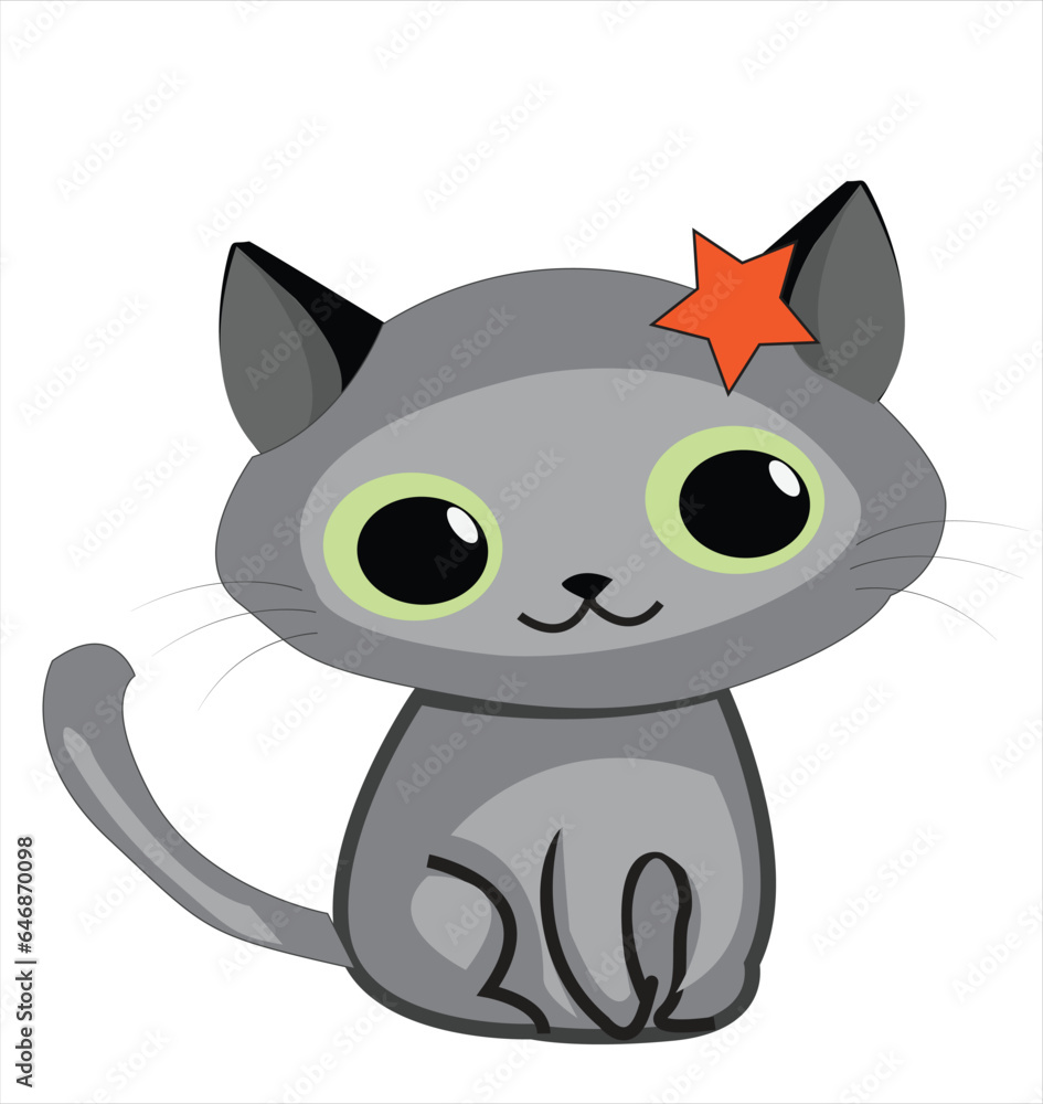 It's a cartoon cat it's editable It's a cartoon cat it's editable