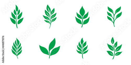 Green leaf ecology nature element vector collection