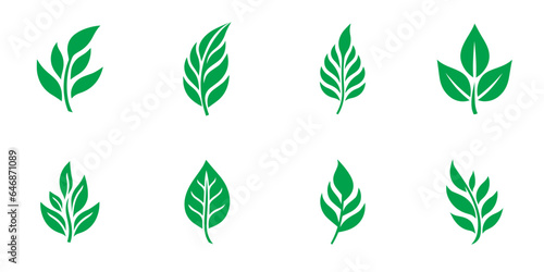 Green leaf ecology nature element vector collection