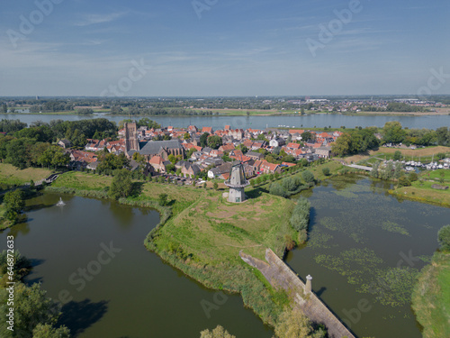Aerial view of the fortress town of Heusden  province of  Noord-Brabant   the Netherlands