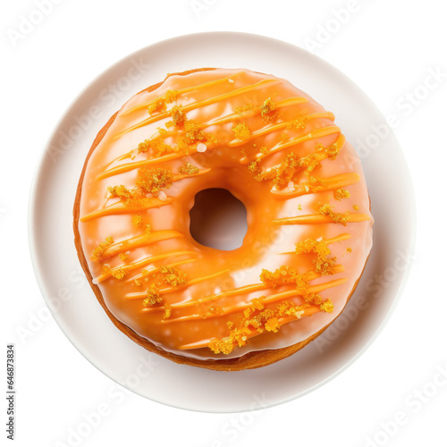 Pumpkin Donut Isolated on a...