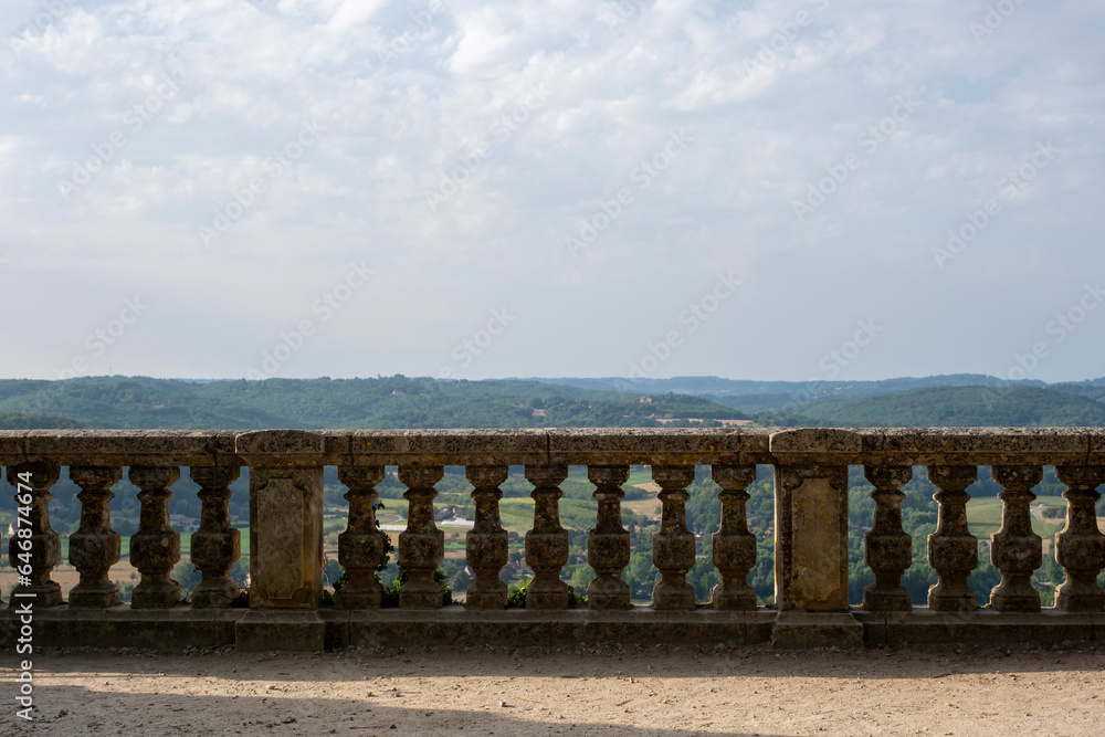 Domme, Perigord France. The view of the Dordogne valley and river