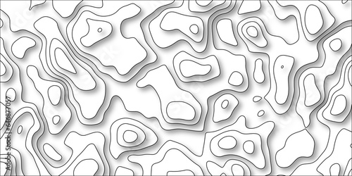 3D Contour map background. Vector geography scheme and terrain. Topography grid map. Stylized topographic contour map. Geographic line mountain relief. Abstract lines or wavy backdrop background.