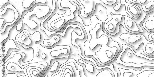 3D Contour map background. Vector geography scheme and terrain. Topography grid map. Stylized topographic contour map. Geographic line mountain relief. Abstract lines or wavy backdrop background.