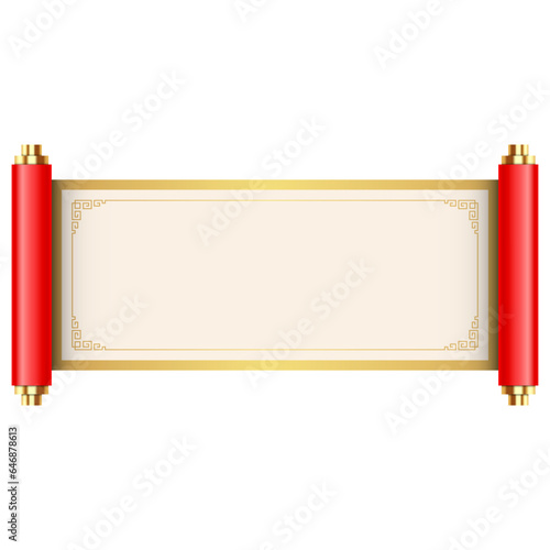chinese papaer scroll, vector illustration