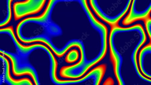 Abstract infrared background animation. Thermal imager effect of colorful lines changing their shapes. Thermography or heat map. Liquid background effect. Thermal imaging camera. Perfect loop. 4k.