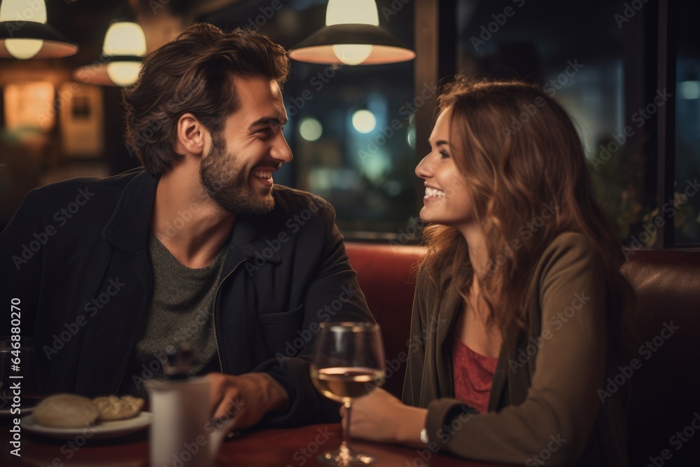 Young couple on their first date - stock photography Young couple on their first date - stock photography