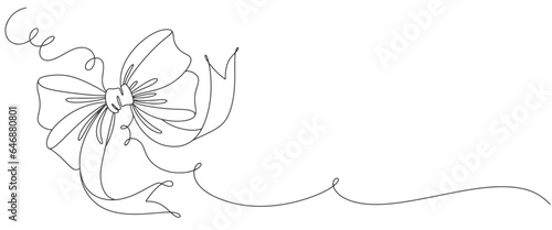 ribbon bow line art vector illustration