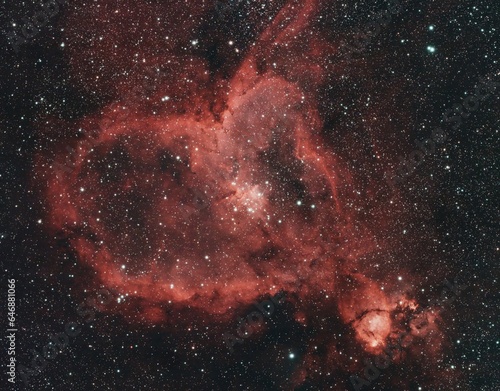 Fotografi deepsky astro photography: The Heart Nebula (IC 1805) in star constellation cass