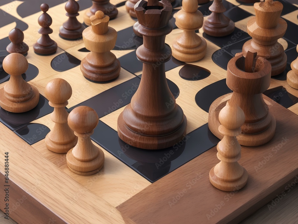 chess pieces on the board chess pieces on the board