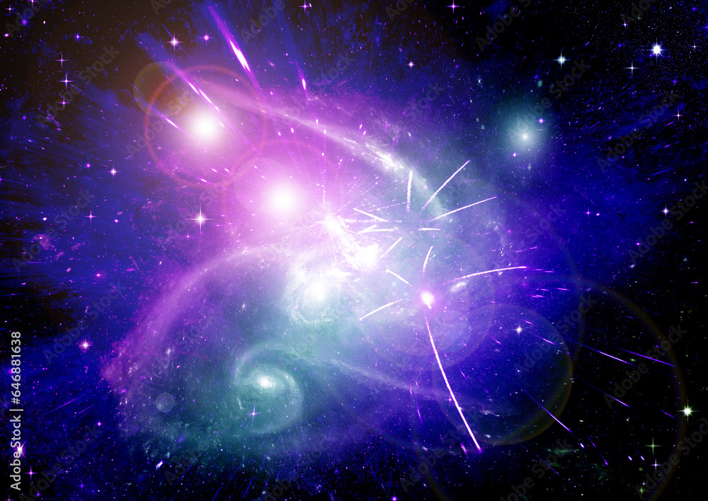 galaxy in a free space. 3D rendering