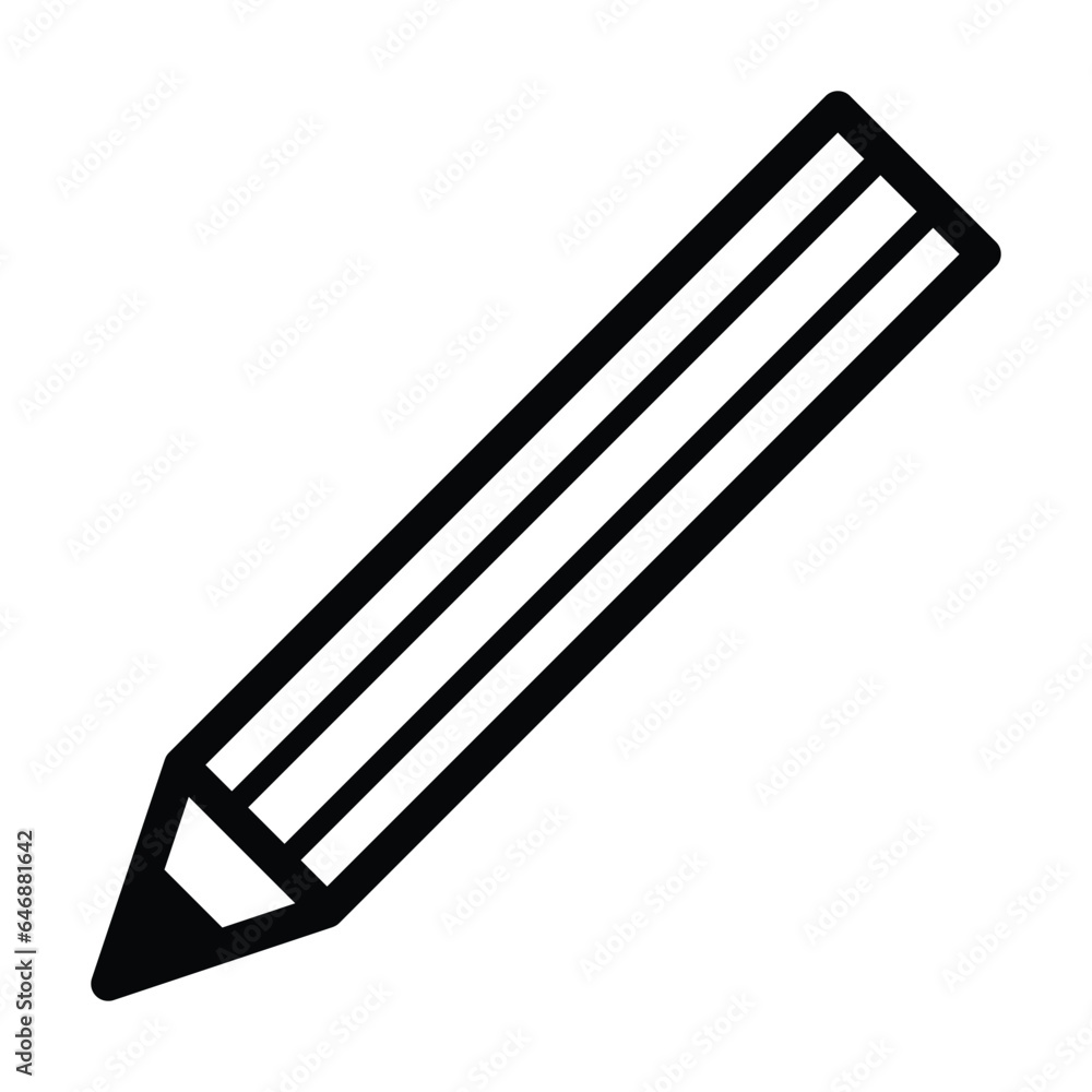 Pencil icon vector doodle element for education in a glyph pictogram illustration Pencil icon vector doodle element for education in a glyph pictogram illustration