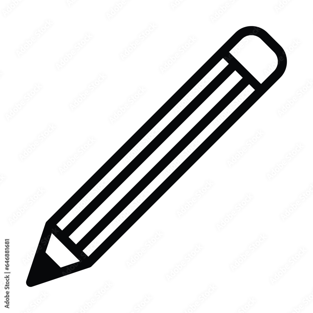 Pencil icon vector doodle element for education in a glyph pictogram illustration Pencil icon vector doodle element for education in a glyph pictogram illustration