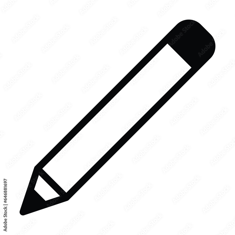 Pencil icon vector doodle element for education in a glyph pictogram illustration Pencil icon vector doodle element for education in a glyph pictogram illustration