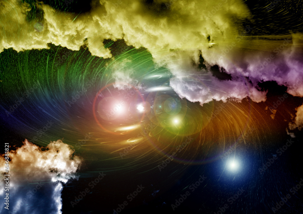 galaxy in a free space. 3D rendering