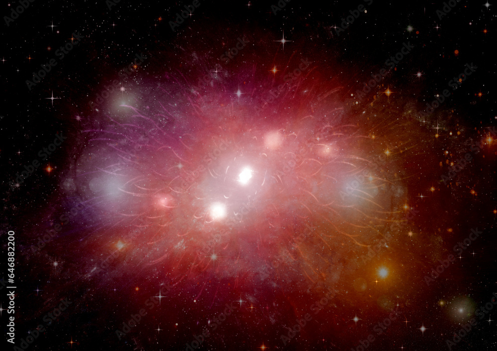 galaxy in a free space. 3D rendering
