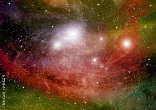galaxy in a free space. 3D rendering