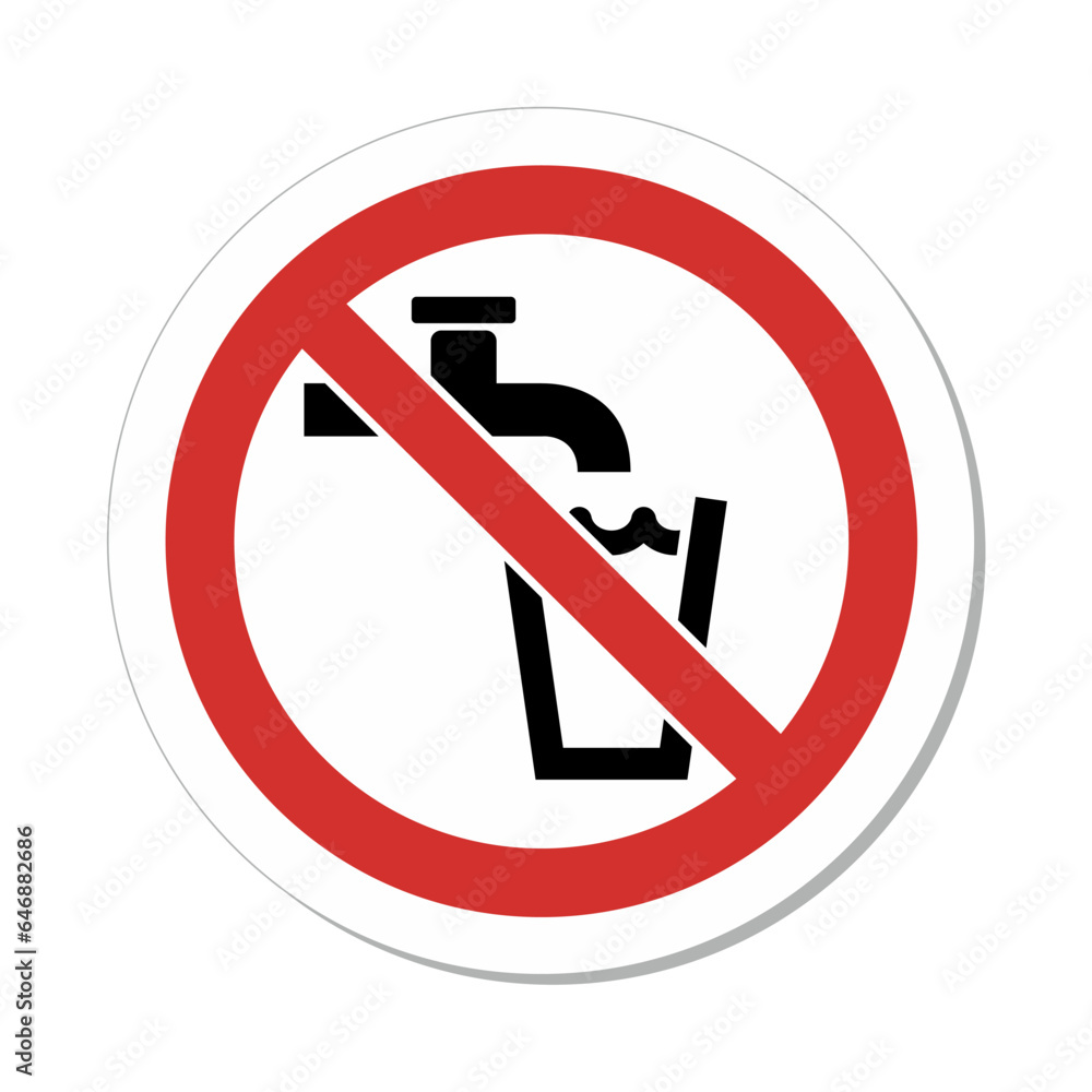 ISO Prohibition Sign: Not Drinking Water Symbol ISO Prohibition Sign: Not Drinking Water Symbol