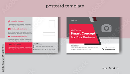 Modern corporate business postcard template, Business EDDM marketing postcard design.
