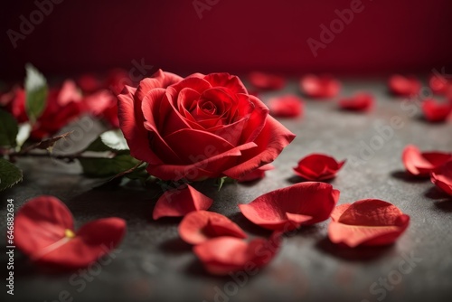 Delicate Blossom  Fragrant Rose Petals in Red Bouquet