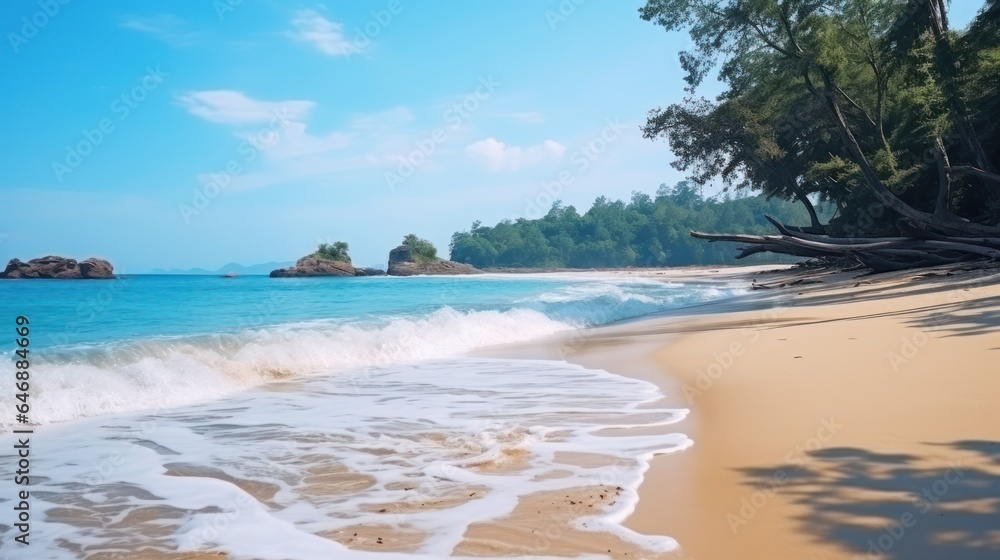 Fototapeta premium Beautiful tropical ocean coast, deserted