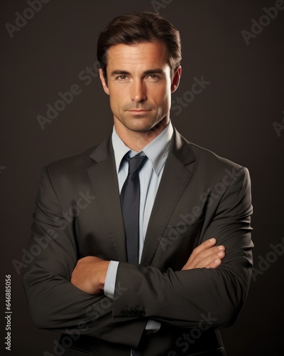 Attractive businessman A focused and strong gesture - stock photography
