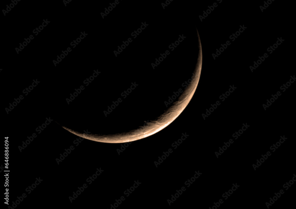 The moon in the night sky