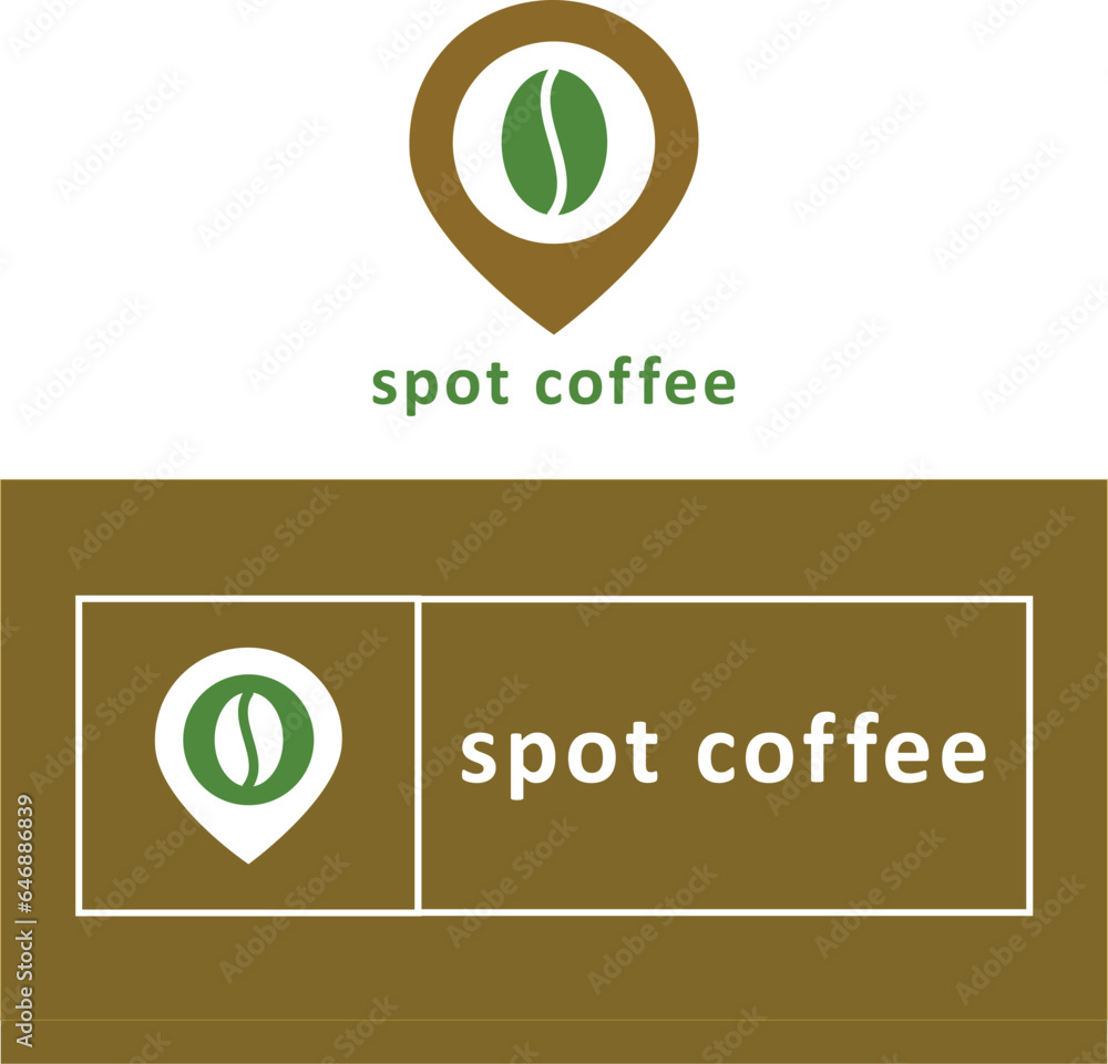 Spot Coffee brand logo concept. Brand identity for coffee shop