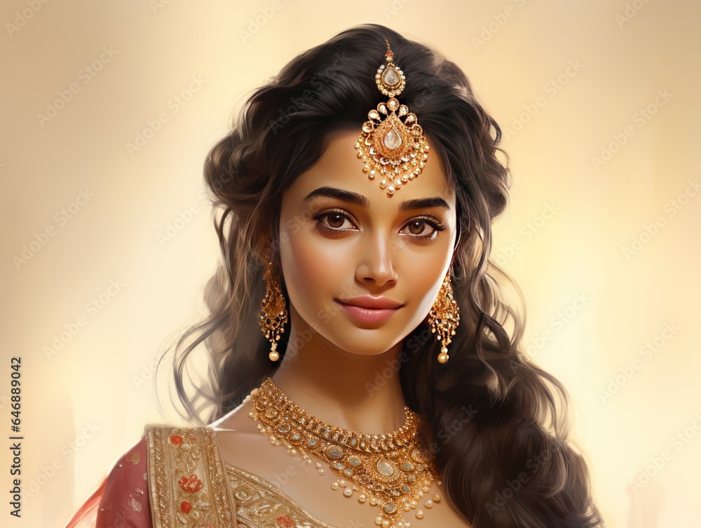 Beautiful Indian Princess in Magnificent Royal Attire Beautiful Indian Princess in Magnificent Royal Attire