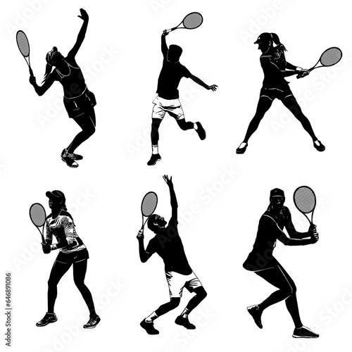 tennis player silhouette