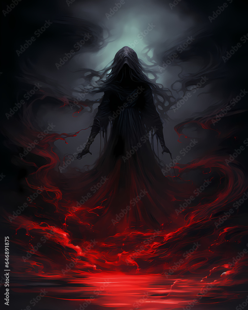 Fototapeta premium Désir Obscur de la Lumière Écarlate / Dark Yearning for Scarlet Light