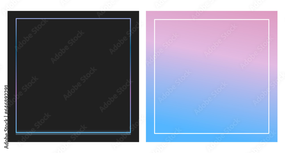 Black and rainbow frame isolated on white background vector.