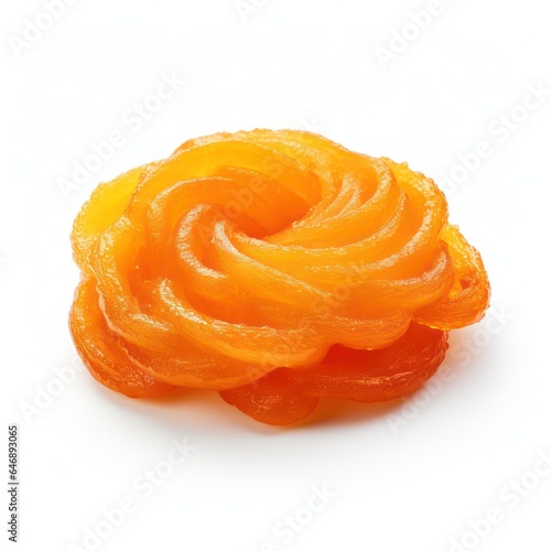 Perfectly Formed Jalebi - Bright, Sweet, and Delicious Indian Dessert on White Background
