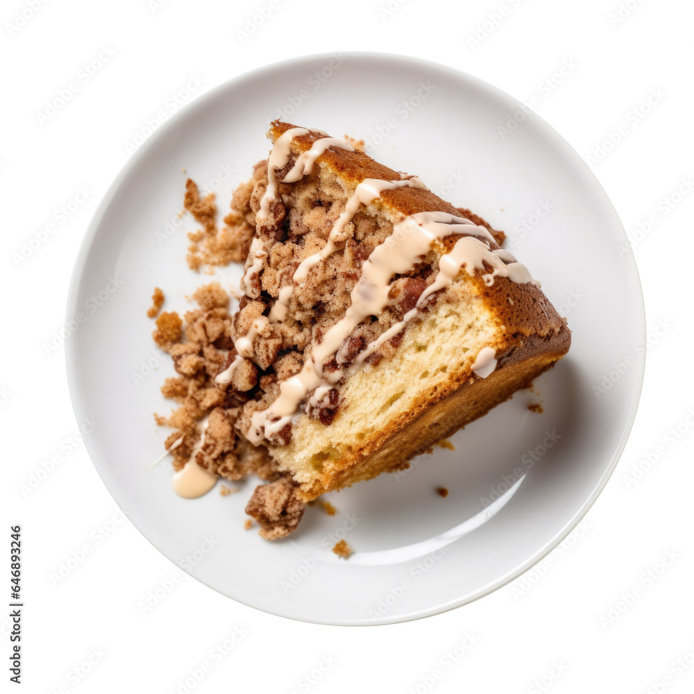 A Slice of Coffee Cake Isolated on a Transparent Background A Slice of Coffee Cake Isolated on a Transparent Background