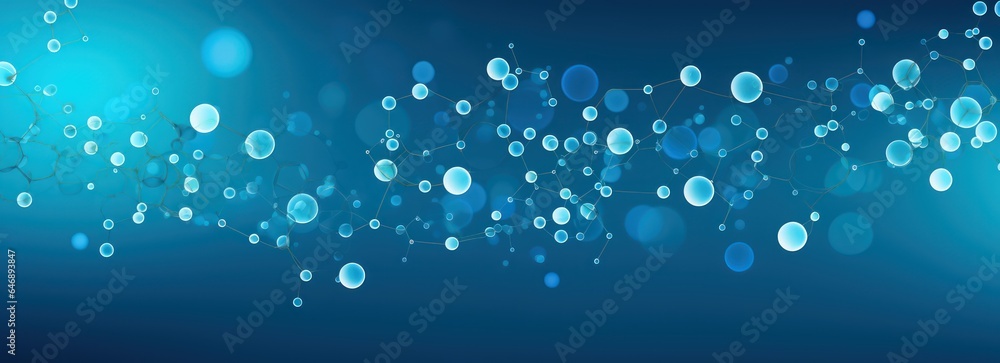 Simple vector image of blue background with molecules Stock ...