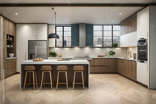 modern kitchen interior with kitchen generated by AI