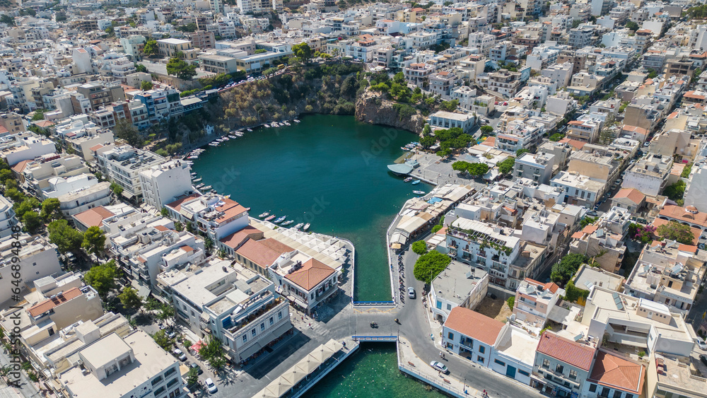 Naklejka premium Agios Nikolaos Elounda Town Crete Island Greece