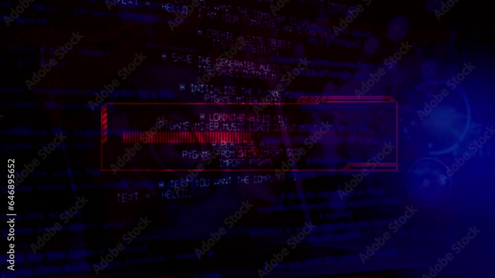 Animation of data processing on screen over man using smart phone. progress loading bar. e_1023 Animation of data processing on screen over man using smart phone. progress loading bar. e_1023