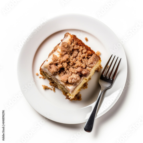 A Plate of Coffee Cake Isol...
